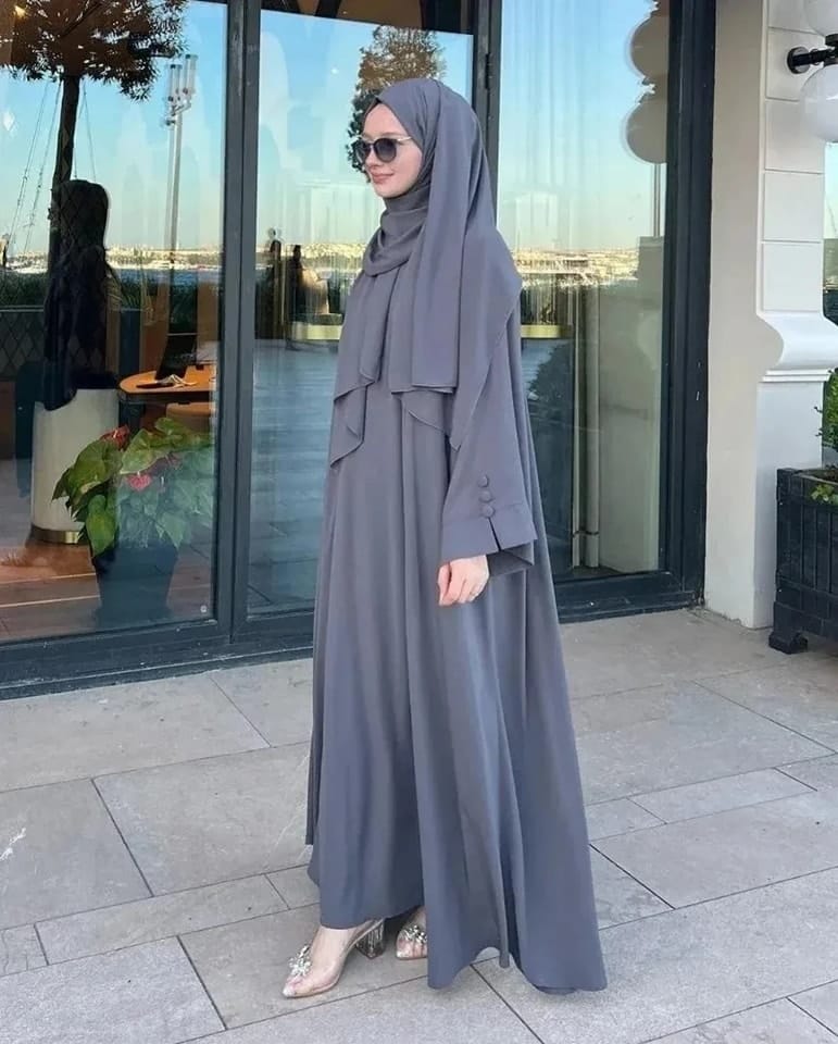 Grey Arabic Abaya