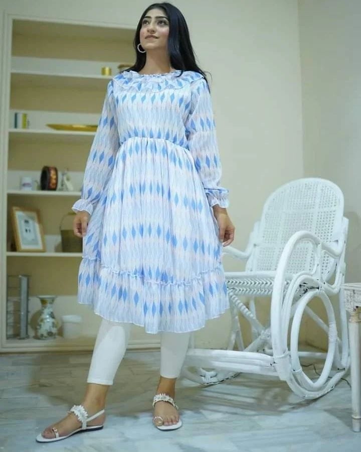 Printed Chiffon Frock (On Sale)