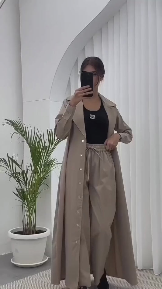 Winter Long Coat With Trouser